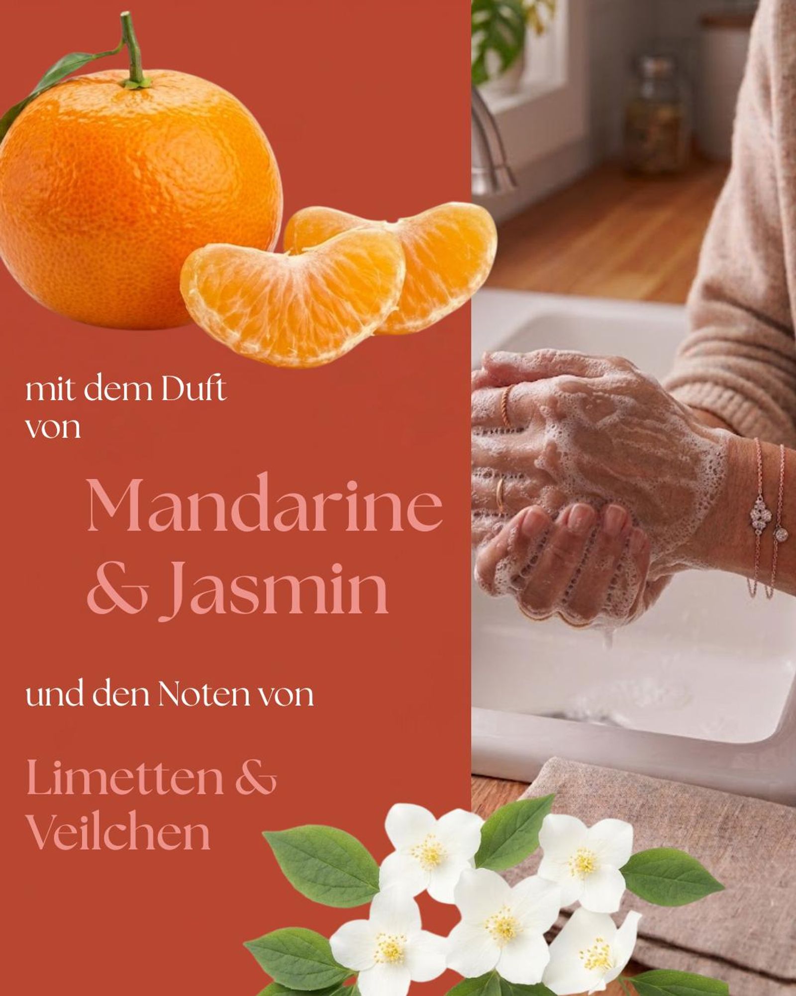 VALENTIN Kosmetik Handseife Mandarine & Jasmin mit Aloe Vera & Milchsäure/AHA 300ml