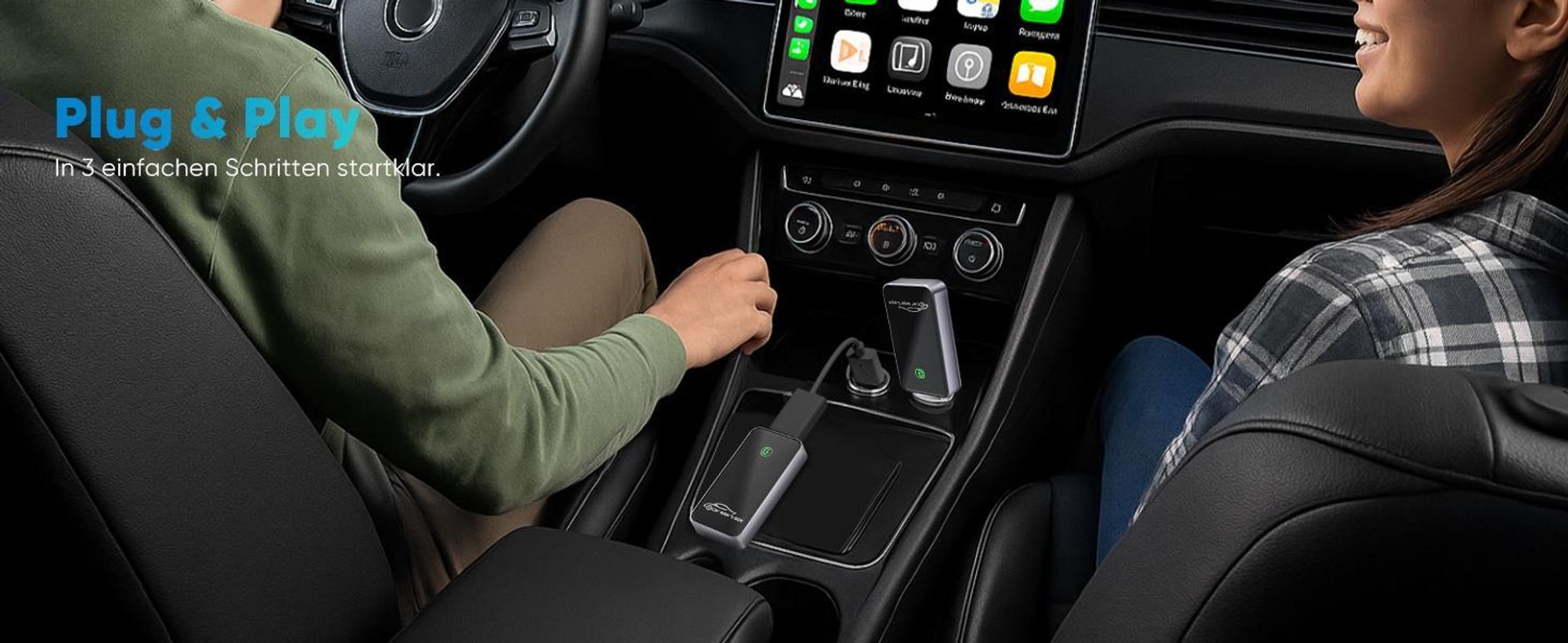 Salcar Kabelloser CarPlay Adapter Wireless für iPhone iOS 10+ & mit eingebautem Auto Carplay