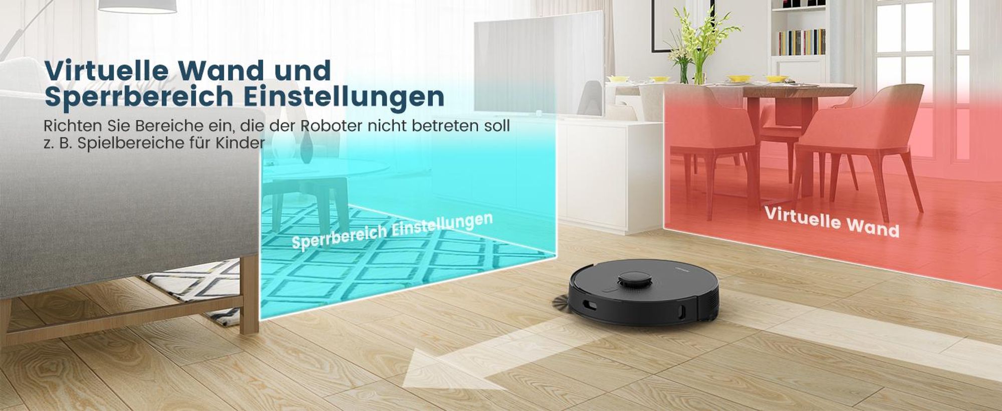 AIRROBO Nass-Trocken-Saugroboter L40 Plus Sauger und Wisch Staubsauger mit Wischfunktion Absaugstation, 5500Pa, 180min, 200m², 60 Tage freihändig