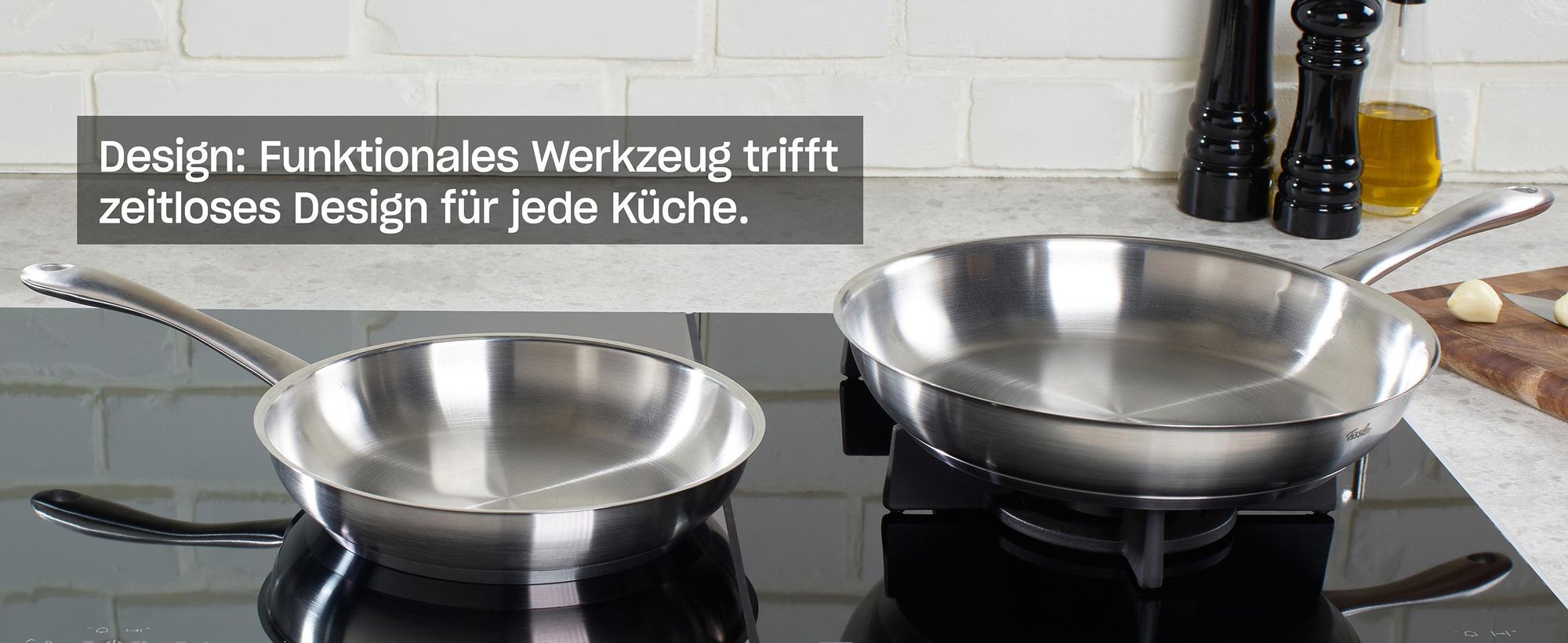 Fissler Nanjing / Edelstahl-Wok (Ø 36 cm) große Wok-Pfanne unbeschichtet,Asiapfanne mit Glas-Deckel, inkl. Dämpfeinsatz, alle Herdarten - auch Induktion