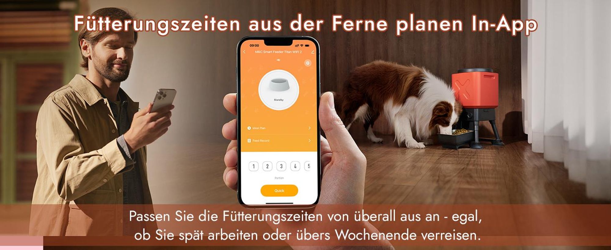 Molly&Cody 14L Automatischer Futterautomaten Futterspender, WiFi Intelligenter Automat, Futternapf Automat für Hund und Katze (APP-Steuerung)