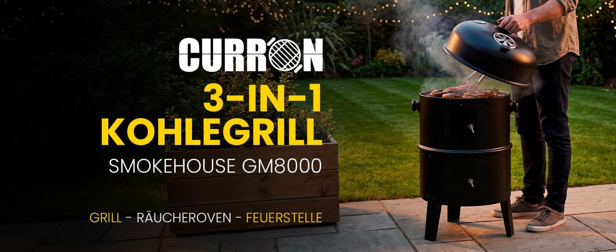 Schwarze Holzkohlegrill Smoker BBQ Räucherei