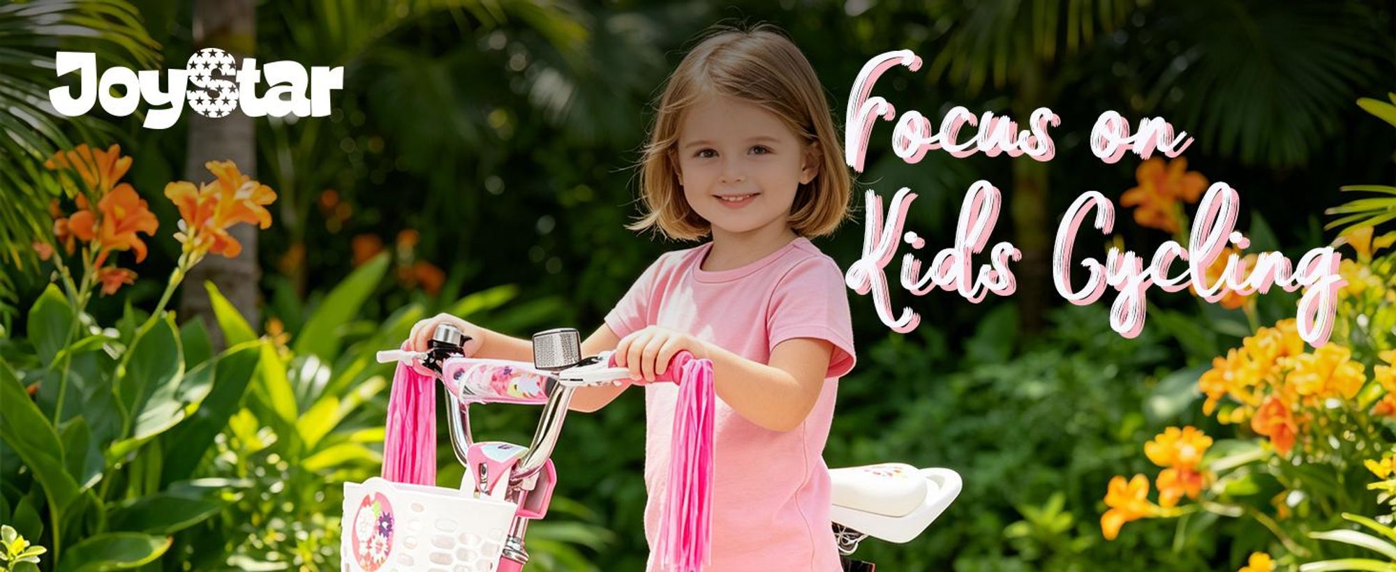 JOYSTAR Mädchenfahrrad Kinderfahrrad 12/14/16 Zoll mit abnehmbaren Stützrädern, Korb, Fahnenbändern, Doppelbremse & verstellbarem Sattel 2–7 Jahre