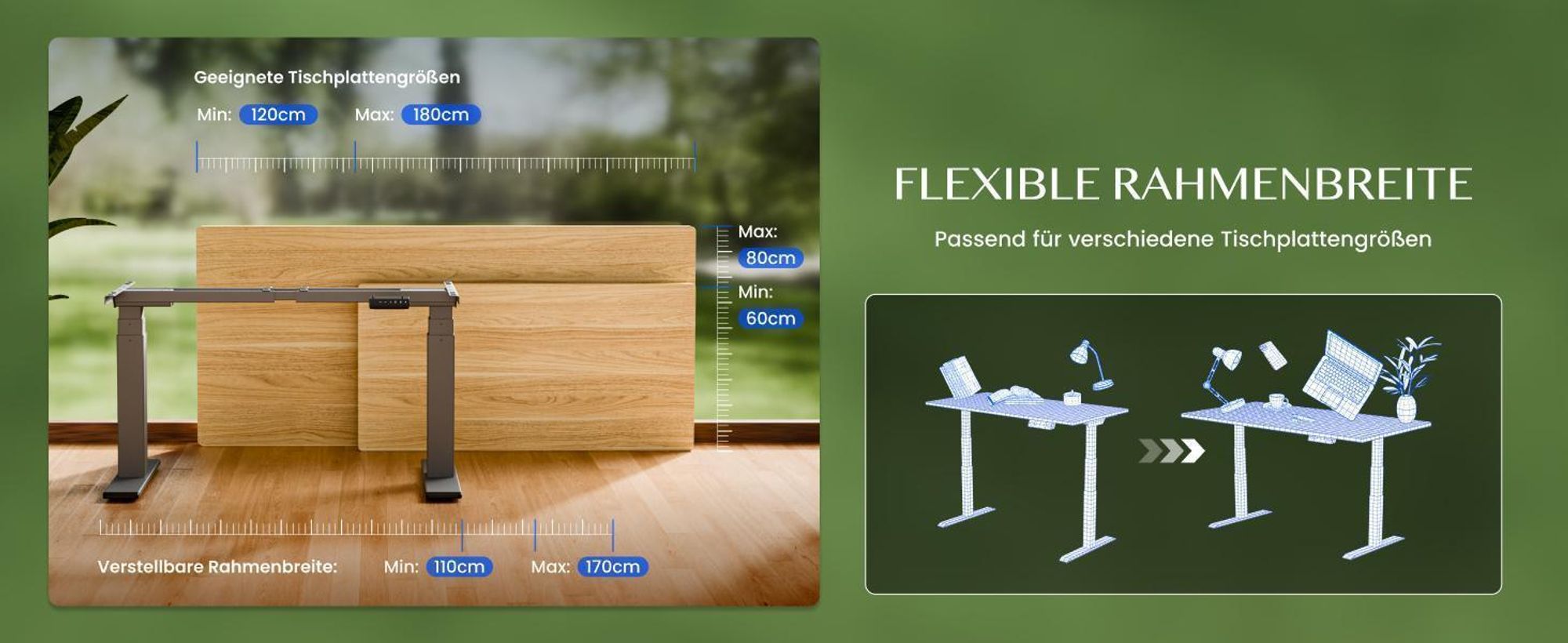 FLEXISPOT ValtreX E200 Höhenverstellbarer Schreibtisch 140x80cm 200KG TRAGKRAFT, 25MM EINTEILIGE TISCHPLATTE, 2 Motoren, USB-Anschluss, Ahorn