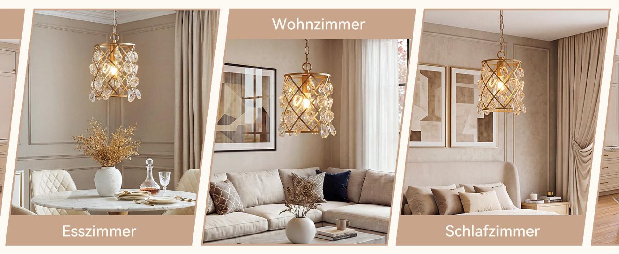 Tribesigns Moderner Gold-Kronleuchter, Pendelleuchte mit Wasserwellen-Glaskristallen, E27-Fassung, verstellbare Deckenleuchte für Kücheninsel