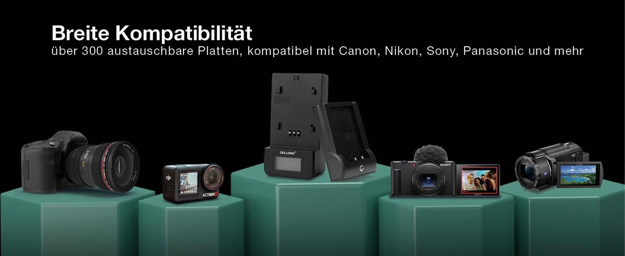 CELLONIC CB-2LSE CBC-NB1 Ladegerät für NB-1LH kompatibel mit Canon Digital IXUS 400 PowerShot S100 Digital ELPH S500 S410 S330 S320 IXUS V3 V2 Ladestation mit Display, Ladekabel, Akkuladegerät Charger, Auflader