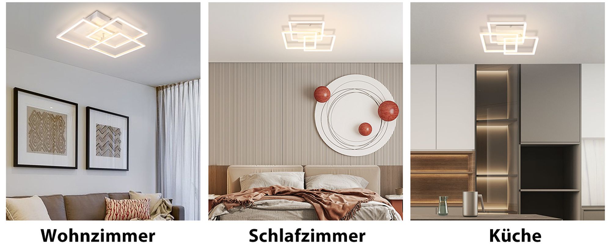 ZMH LED Deckenleuchte Küche 36W Deckenlampe Wohnzimmerlampe Dimmbar mit Fernbedienung Küchenlampe weiß Metall für Schlafzimmer Kinderzimmer