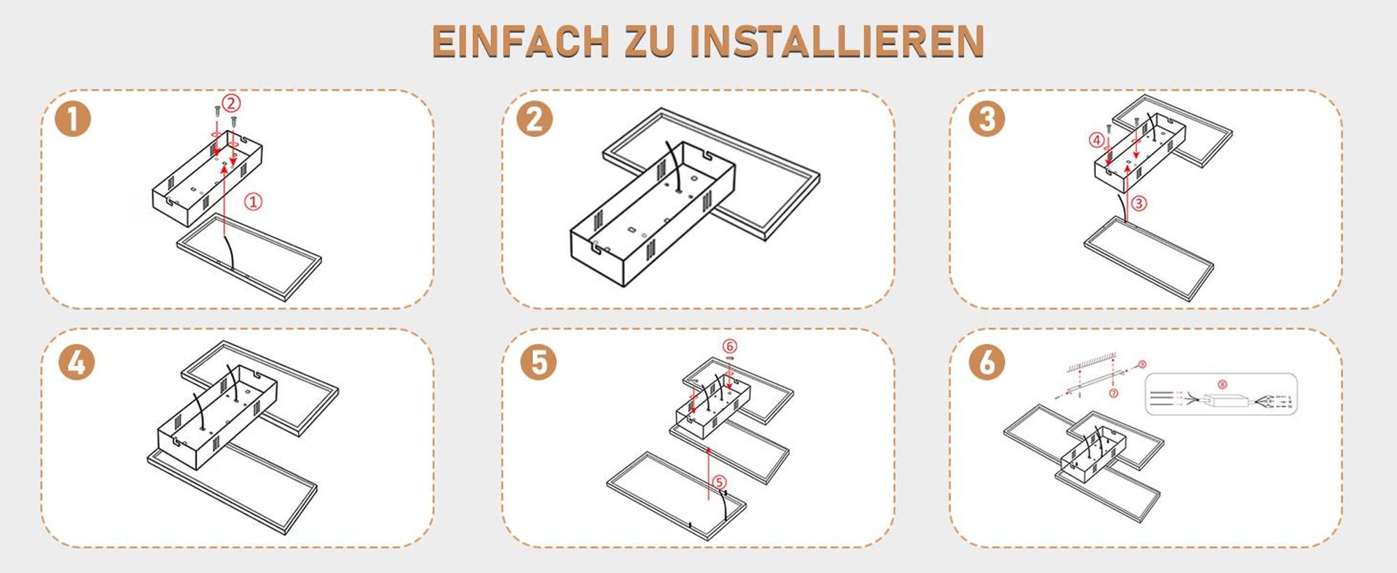 ZMH LED Deckenleuchte Schwarz Dimmbar mit Fernbedienung Wohnzimmer Deckenlampe  80CM 74W Modern Rechteck Metall für Schlafzimmer Kinderzimmer küchen
