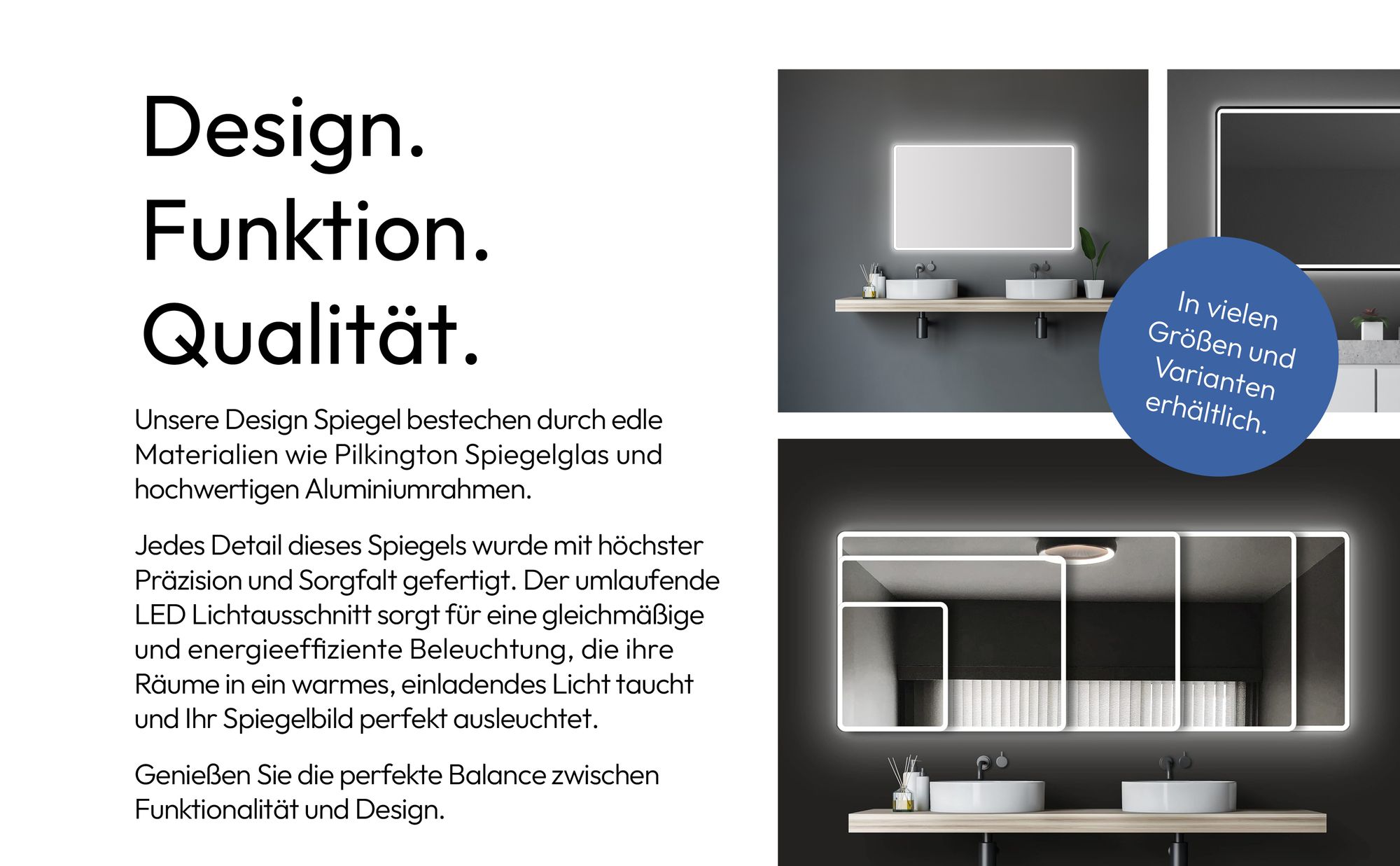 Badezimmerspiegel mit Beleuchtung TALOS Moon LED Badspiegel 120x70 cm - feuchtwassergeeignet durch Aluminiumrahmen - Licht-Farbe Neutralweiß