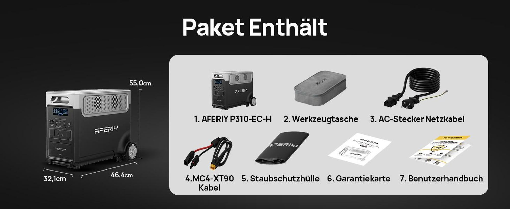 AFERIY P310-B Erweiterbarer Akku | 3840Wh (nur für P310)