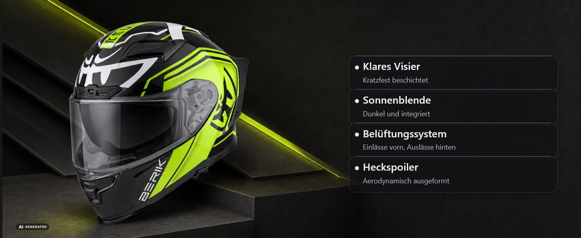 Berik FF871 Mapuro Helm, schwarz/orange, XS