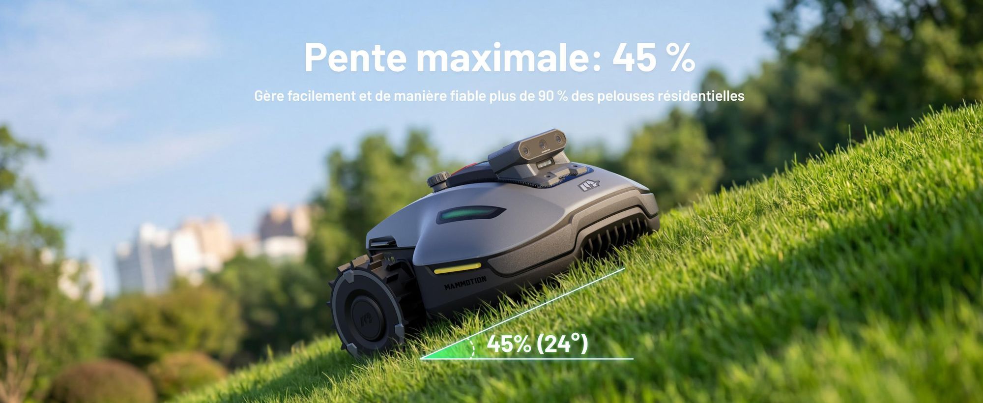 Robot tondeuse Mammotion YUKA Mini 2 800 avec garage et station de lavage, jusqu’à 800 m², DropMow, cartographie auto, coupe des bordures, 4G-Modul
