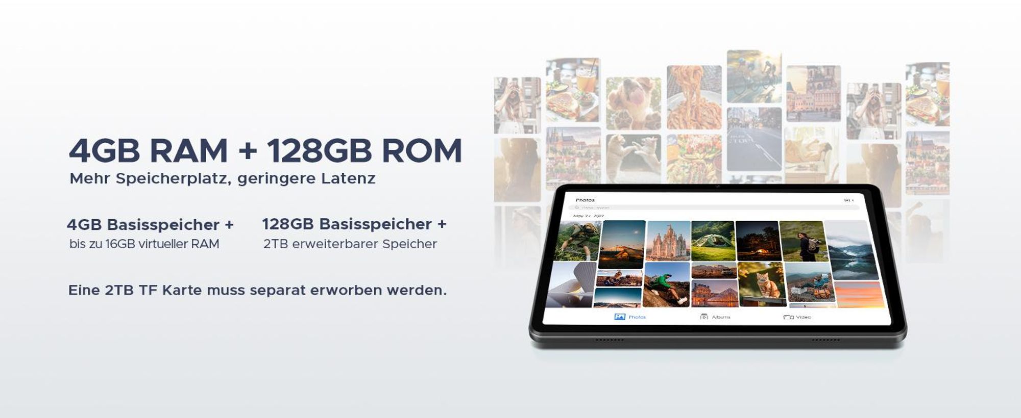 DOOGEE Tab A9 Pro Android 16, 10,1 Zoll, 20(4+16)GB+128GB(bis 2TB erweiterbar), WiFi 5, 6580mAh, Dual-Lautsprecher