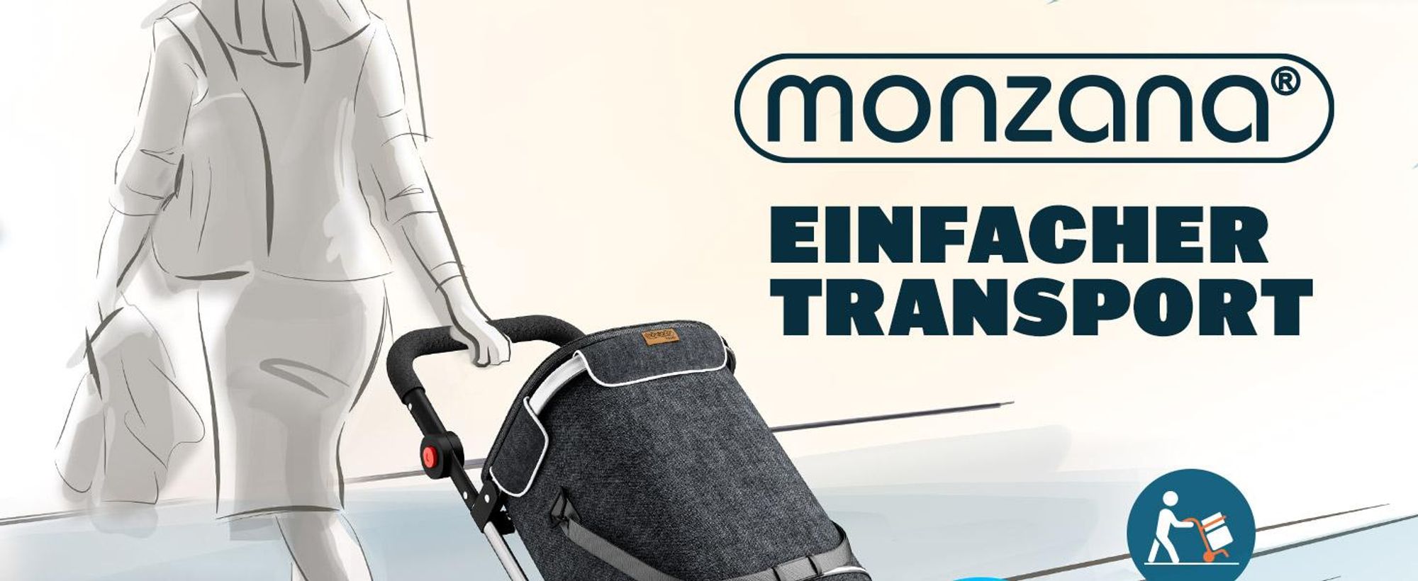 MONZANA® 3in1 Einkaufstrolley 56L bis 50 kg klappbar abnehmbare Tasche Handwagen Einkaufswagen Einkaufshilfe Roller Blau