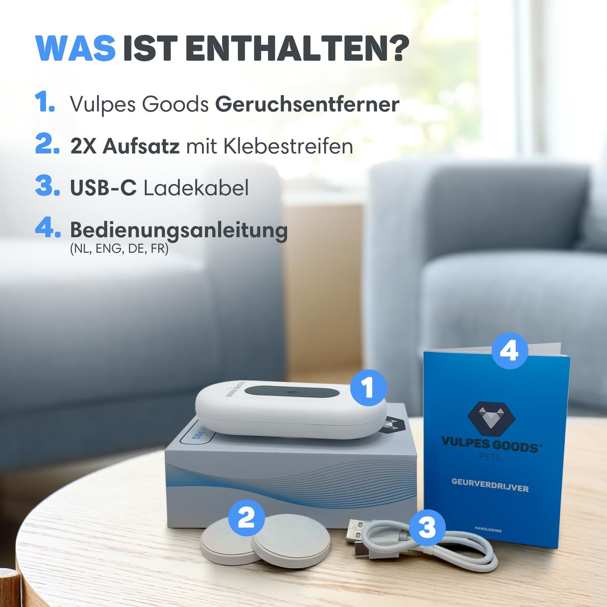 Vulpes Goods® atzentoilette Geruchsentferner, Katzenklo-Geruchsentferner, Air Eliminator, Aktiver Sauerstoff, Ozon & Ionen, Für alle Katzenstreu, Weiß