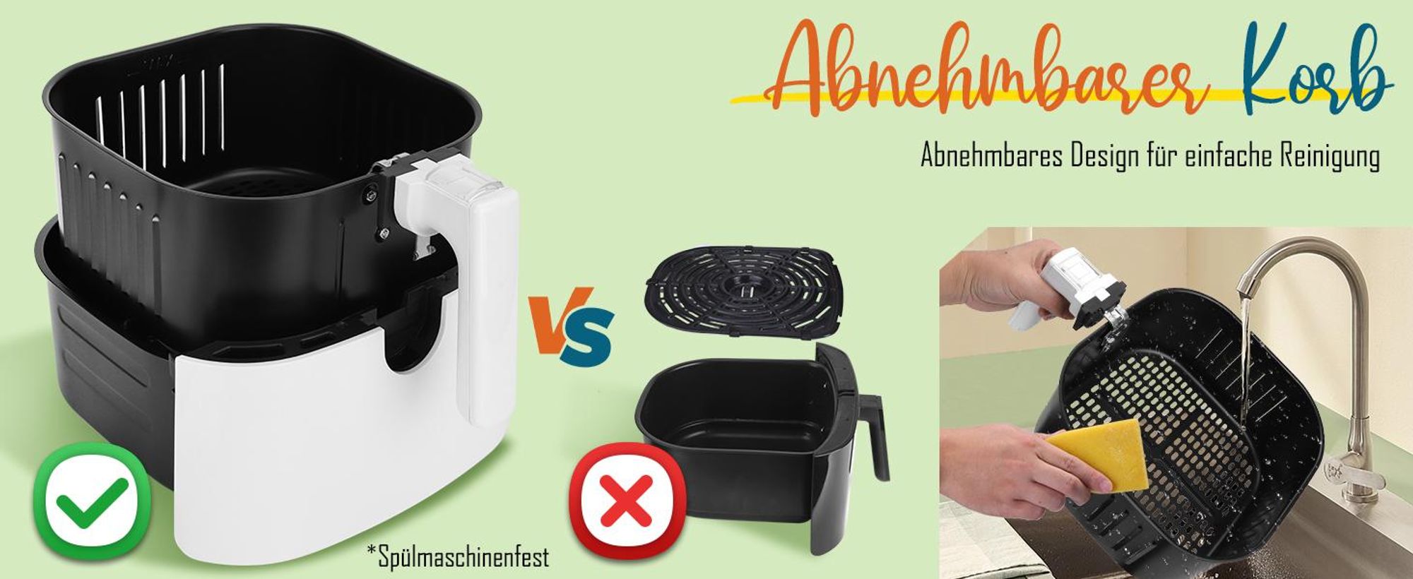 Aigostar - Air Fryer 7L 1900W, 5-in-1 ölfreie Fritteuse, 7 voreingestellte Funktionen mit LED-Bildschirm