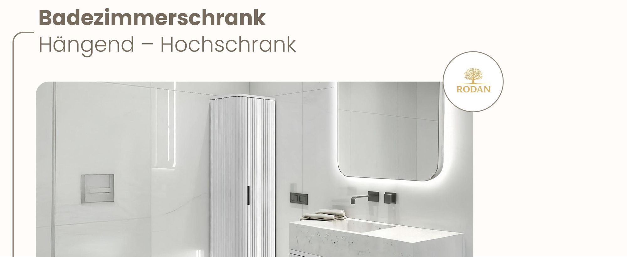 Hochschrank 139 cm - Weiß - Badmöbel, Badezimmermöbel, Badezimmer Hochschrank