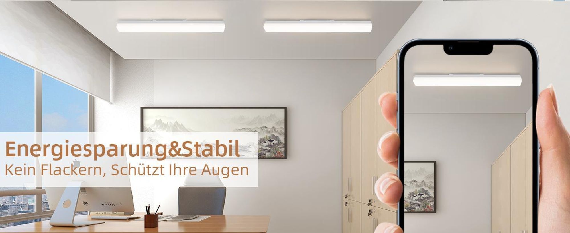 ZMH Deckenleuchte LED Beleuchtung Weiß Kunststoff IP20 Moderner Augenschutz Staubdicht Unterbauleuchte Schranklicht Garage Werkstatt Arbeitszimmer
