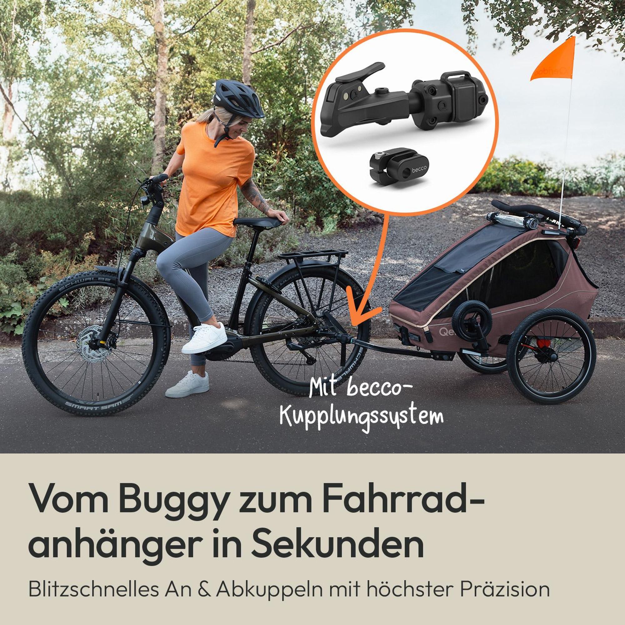 Qeridoo Kidgoo 1 - Kinderfahrradanhänger für 1 Kind Farbe: Wildberry Violet