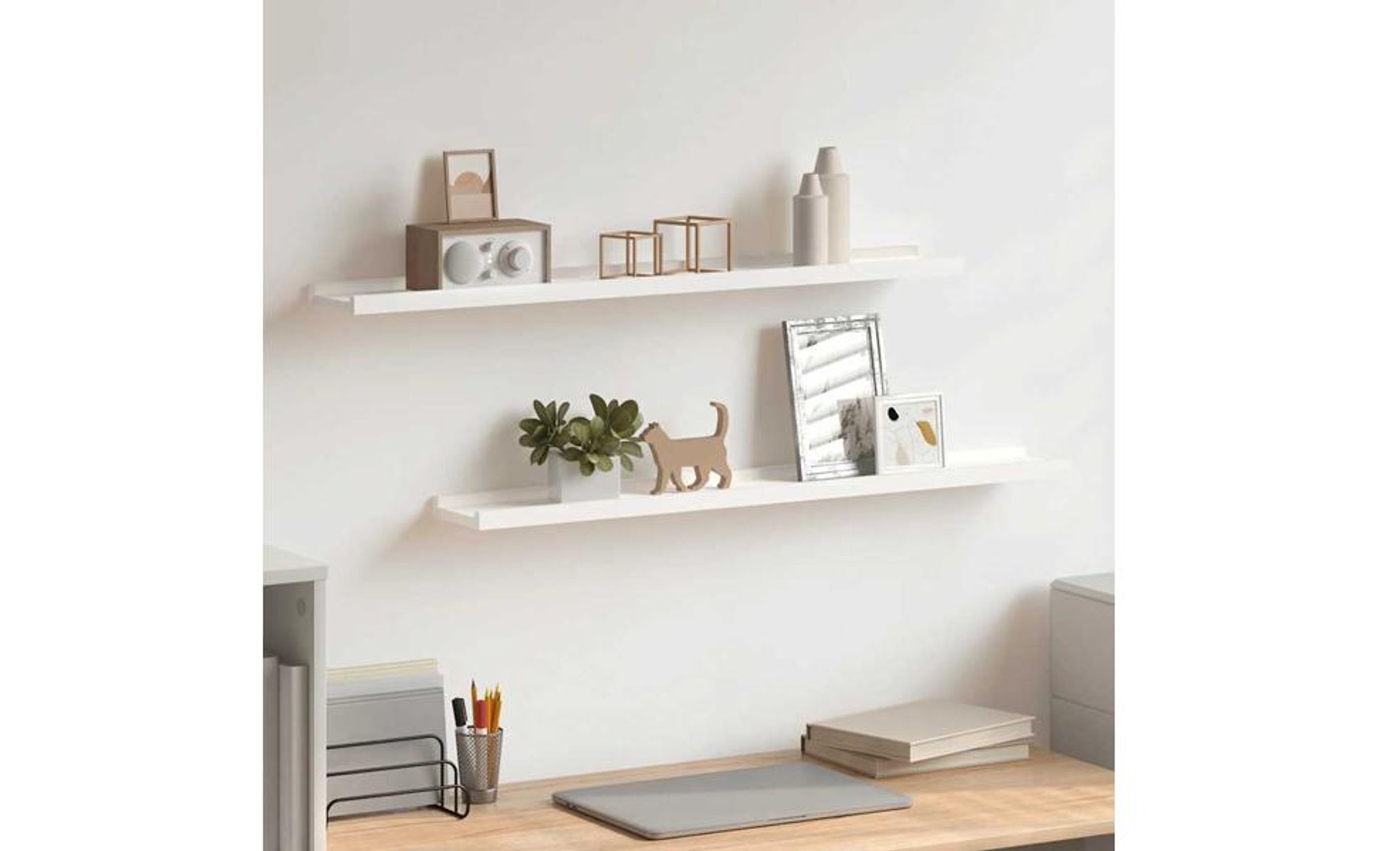 VidaXL 323930, MDF-Platten, Weiß, 800 mm, 90 mm, 30 mm, 2 Stück(e)