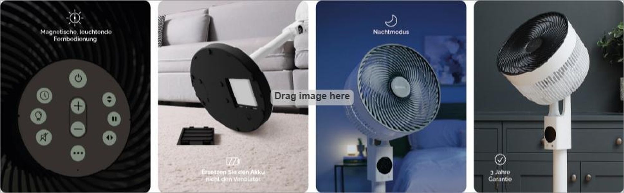MeacoFan Sefte® 10 Pro Standventilator kabellos – bis zu 40 Std. Laufzeit, leise 25 dB, 1150 m³/h Luftleistung, Fernbedienung, 3-in-1 Design