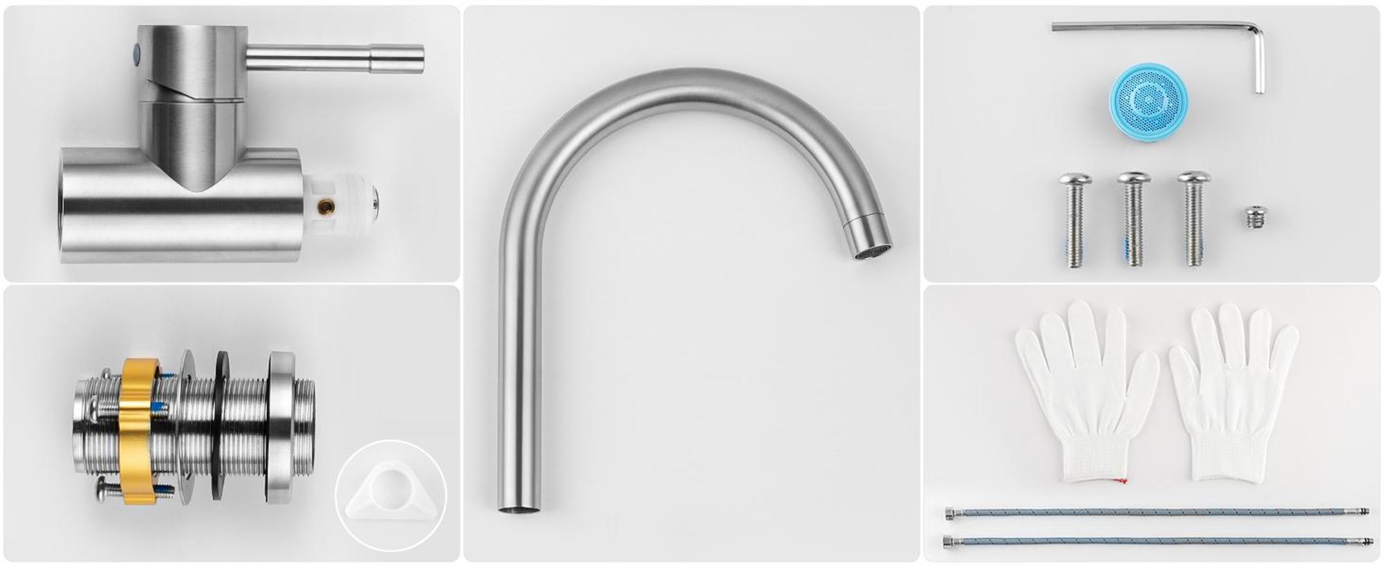 Küchenarmatur Edelstahl Gebürstet 360° Drehbar, Wasserhahn Küche Hochdruck Spültischarmatur Cecipa MAX Wasserhahn für Spülbecken,Mischbatterie Armatur