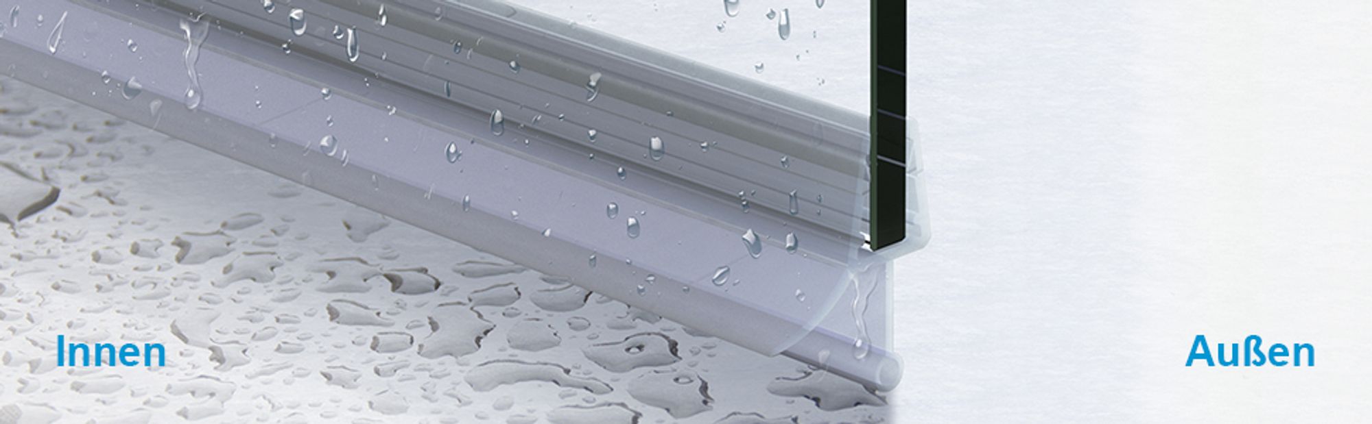 Heilmetz Duschdichtung 100cm Ersatzdichtung Duschtür für Glasstärken 4-6mm Wasserabweiser Duschkabinen-Dichtung Kleine Runde Blase TYP2