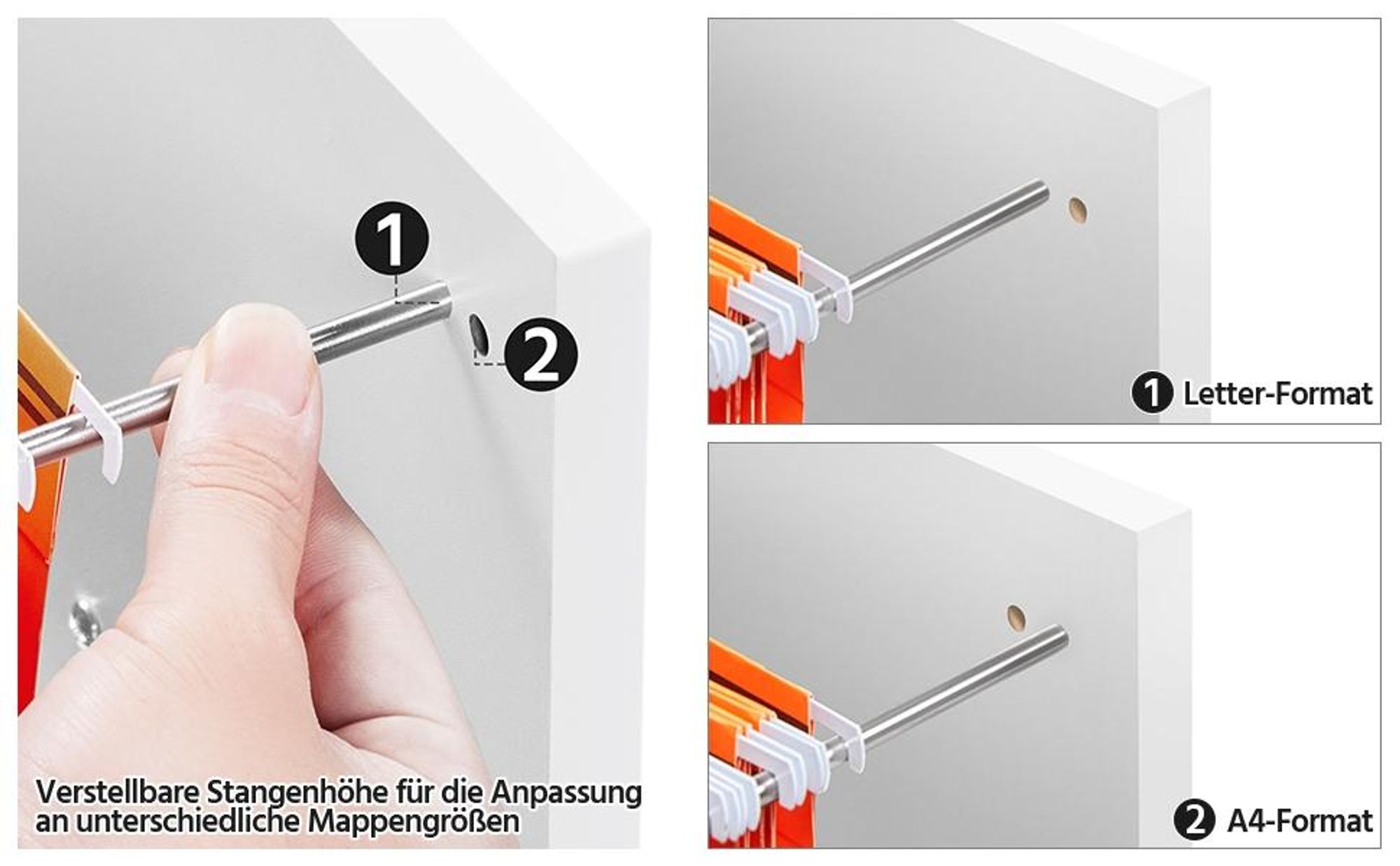 Yaheetech Mobiler Aktenschrank Rollcontainer mit 3 Schubladen und Hängeregistratur Büroschrank, Weiß