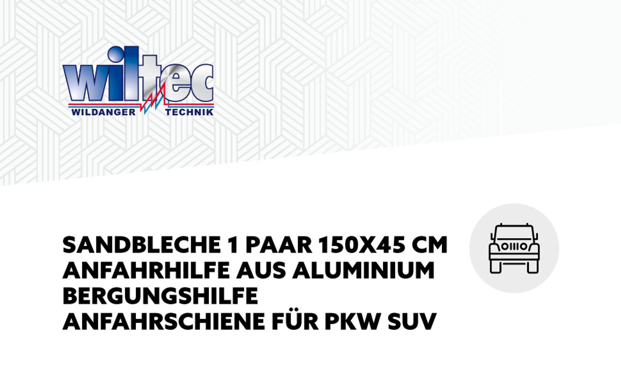Wiltec Sandbleche 2 Stück 150 x 45 cm Sandboards aus Aluminium Anfahrhilfe für Autos, leichte Wohnmobile und Offroad Fahrzeuge Traktionshilfe