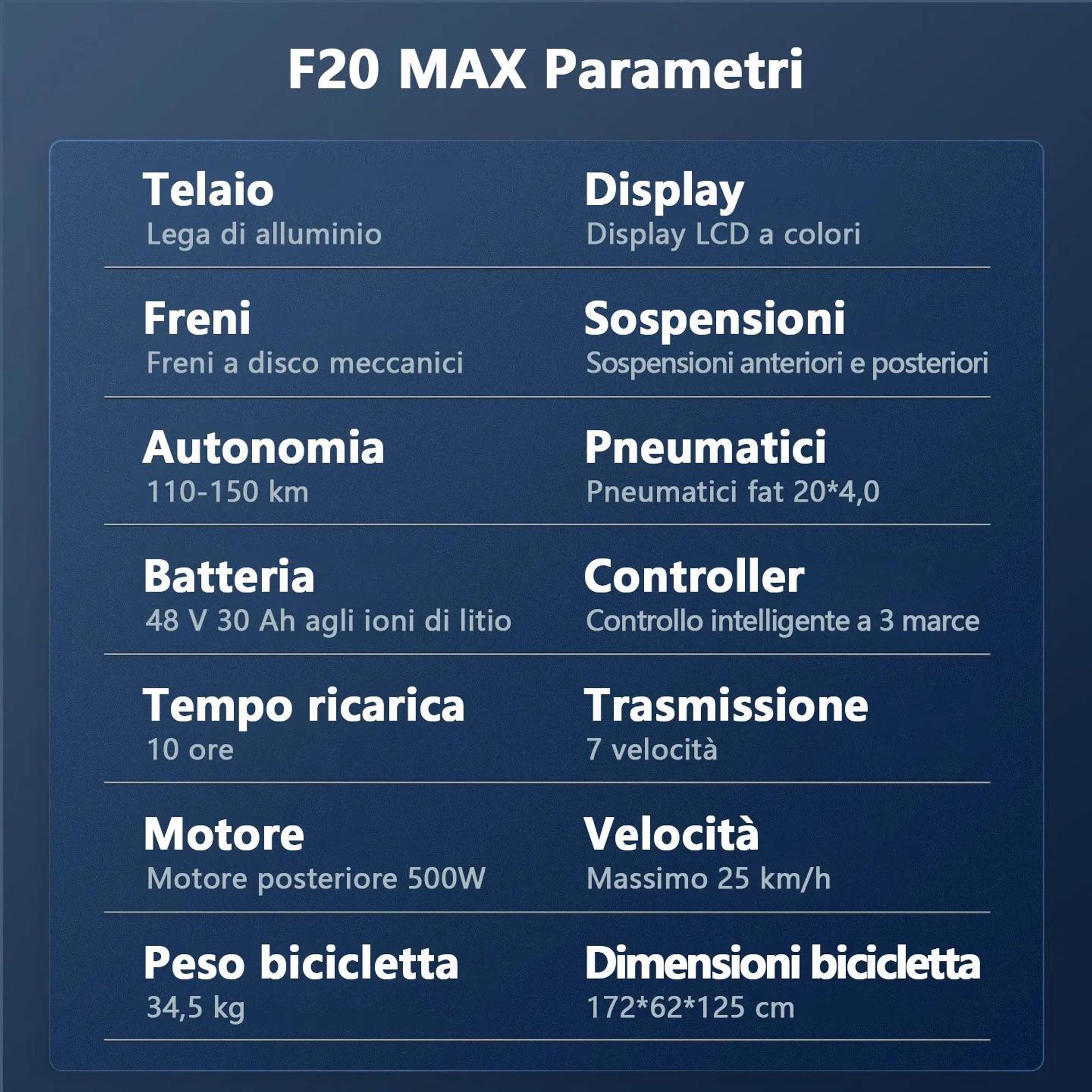Electric Bike FAFREES F20 Max - Batteria 48V30AH Pneumatico 20" Freno a disco meccanico - Nero