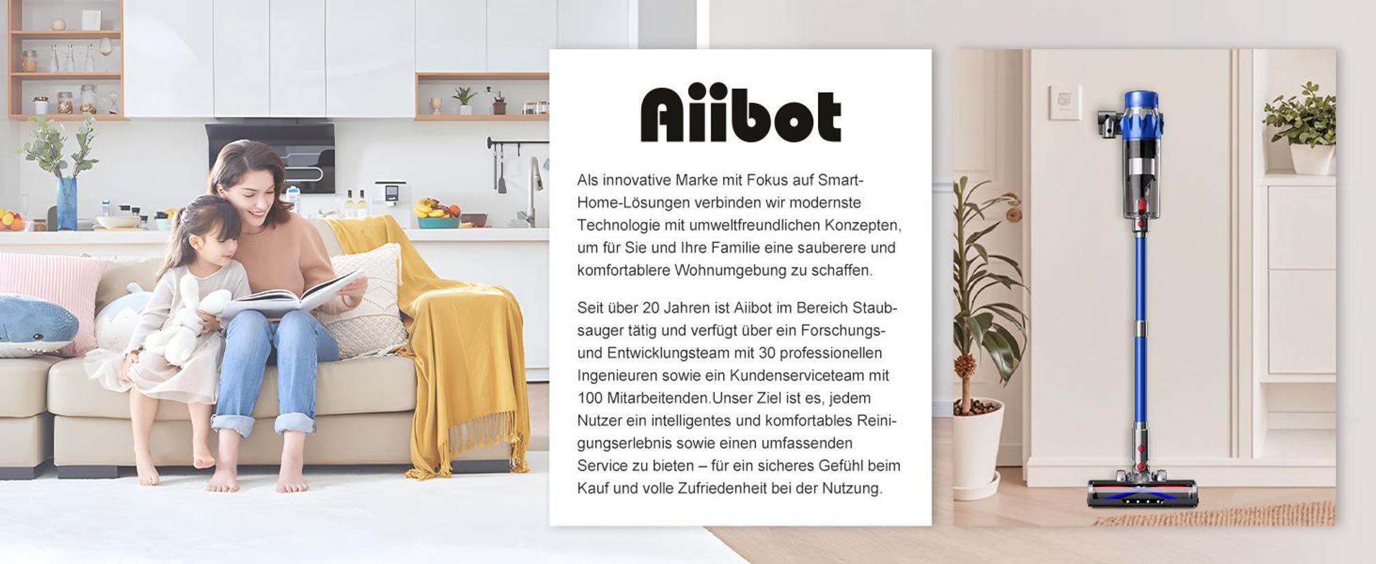 Aiibot Akku Staubsauger, 85000Pa/80Mins/750W Staubsauger Kabellos mit Smart Display , 50dB Ultraleiser Staubsauger mit Anti-Tangle-Bürste, 3 Saugmodi