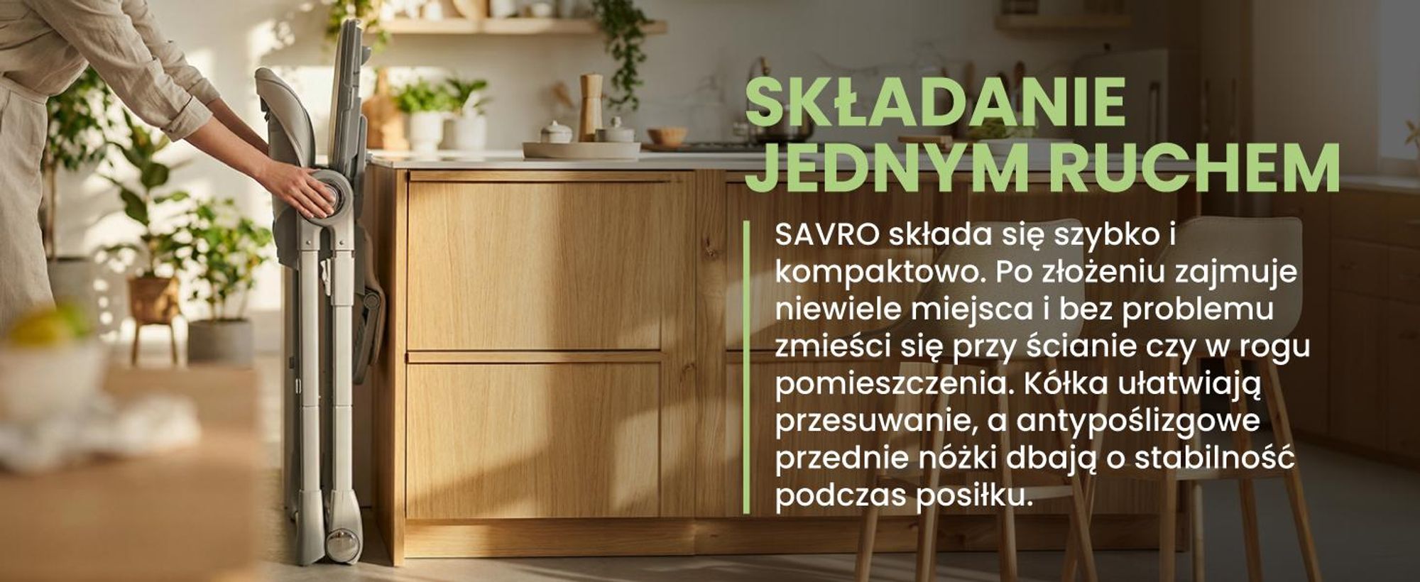 Składane plastikowe krzesełko do karmienia z tacką i pasami zabezpieczającymi do 20 kg