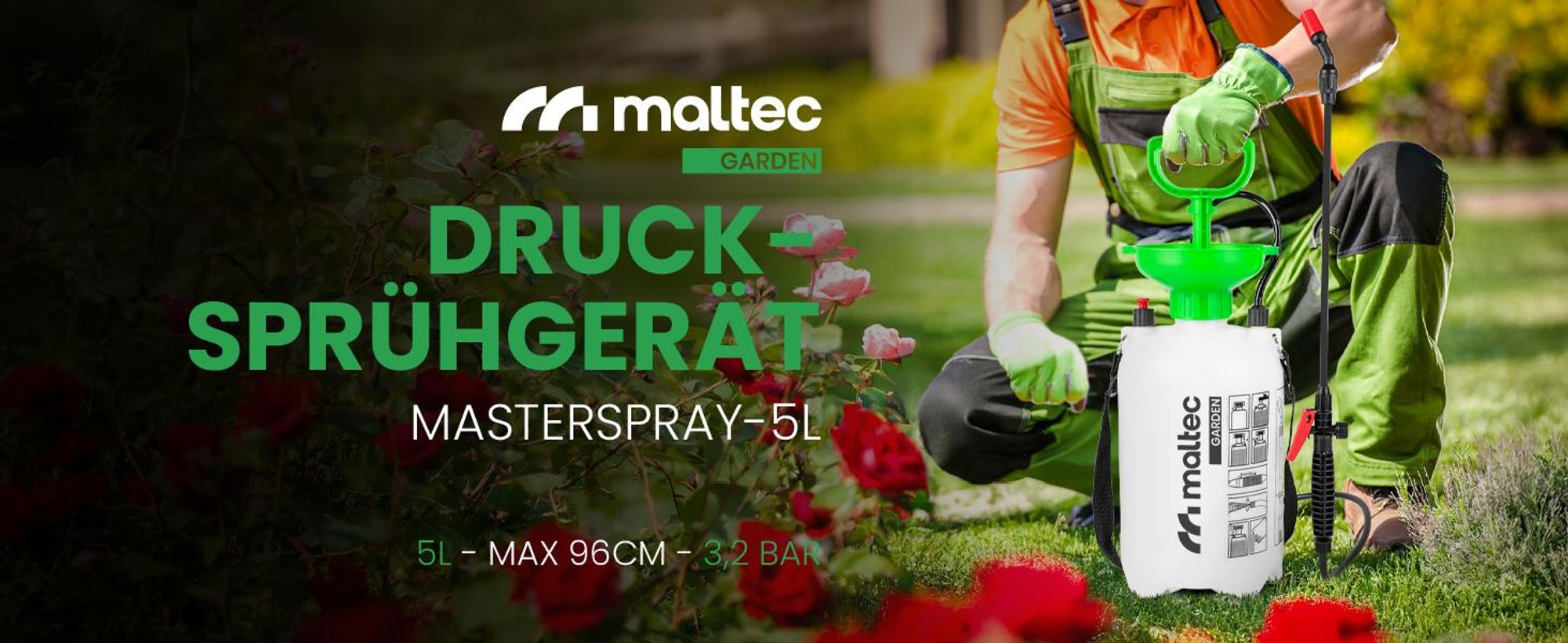 5 Liter Drucksprüher mit verstellbarer Düse für Garten Sprühgerät Pflanzenspritze 3,2 bar