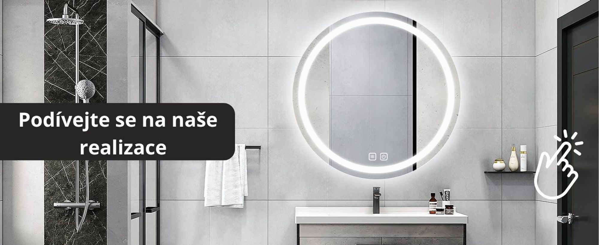 Kulaté LED zrcadlo do koupelny, 60 cm – s ochranou proti zamlžování, 3 barvy světla (CCT), plynule stmívatelné, dotykový senzor, IP44, moderní bezrámové zrcadlo do koupelny