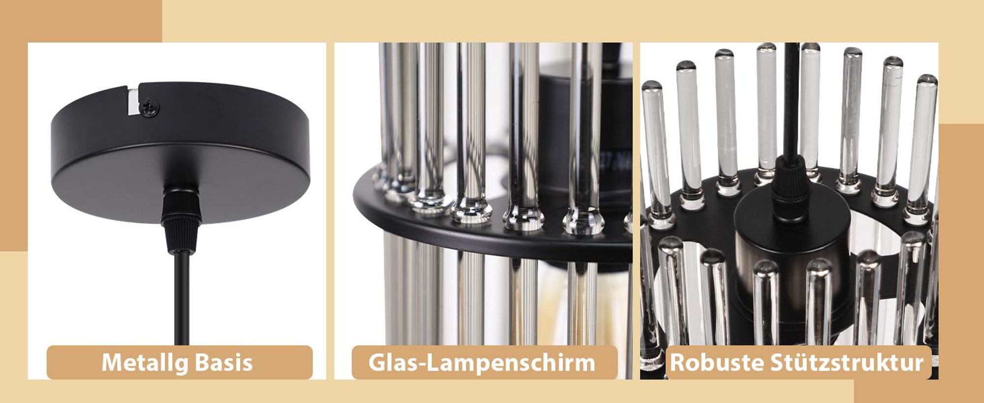 ZMH lampa wisząca na stół do jadalni 1 płomienna - lampa wisząca czarna E27 lampa do jadalni szklany klosz Ø 16 cm do jadalni sypialni kawiarni baru kuchni (bez żarówki)