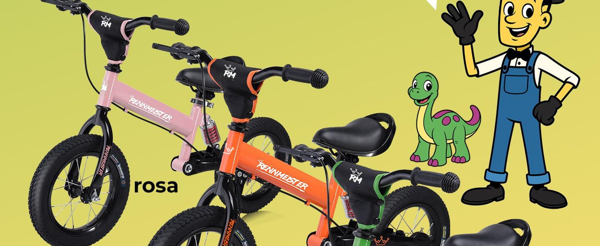 RENNMEISTER Kinderlaufrad mit Bremse Orange