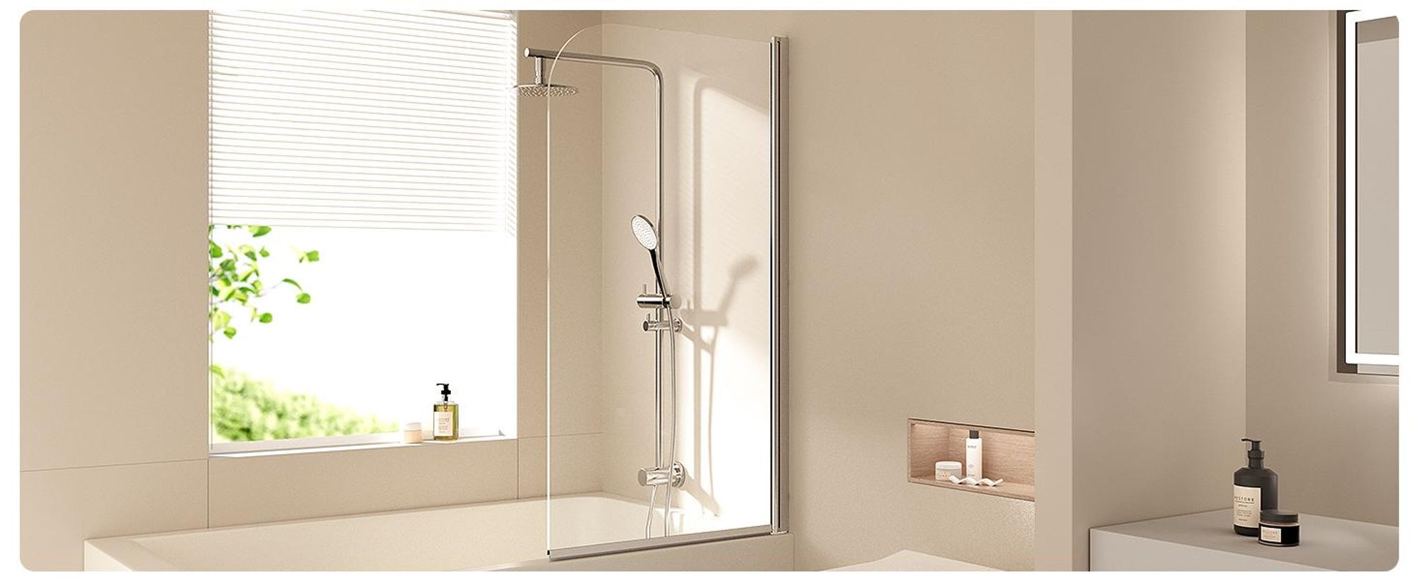 EMKE 70x140cm Parete divisoria per vasca da bagno Schermo pieghevole Cabina doccia Accessorio per vasca da bagno NANO rivestimento easy-clean