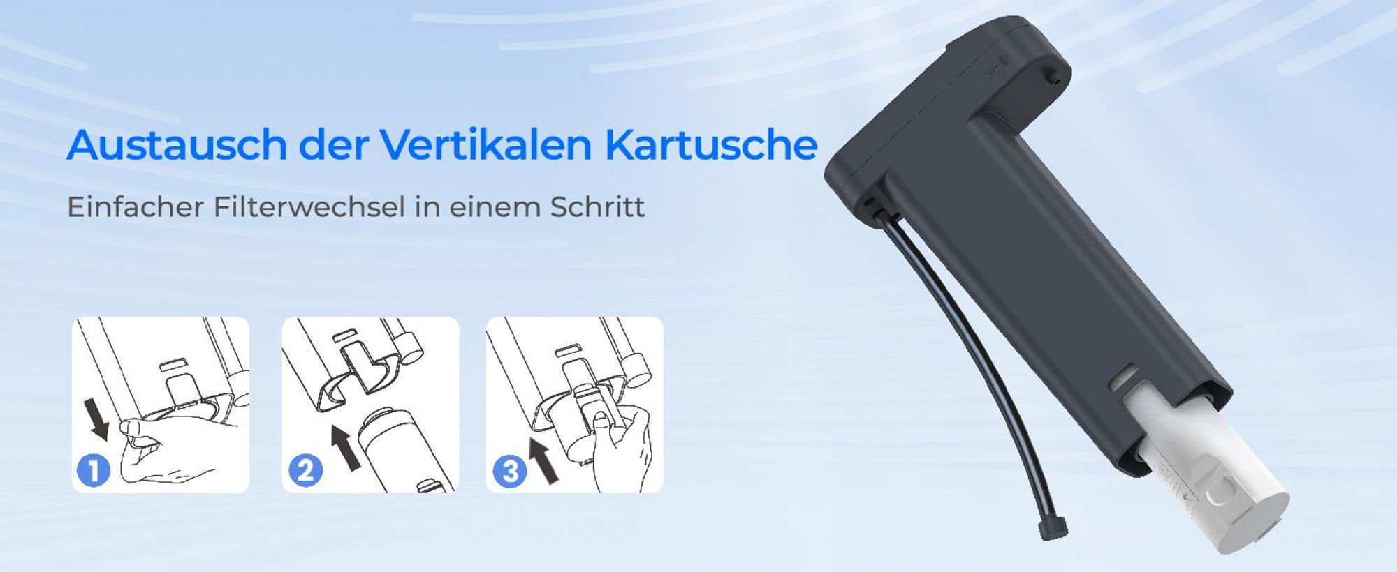 Waterdrop Instant Eletric Wasserfilter Kanne, 3.5L 3 Monate Wasserfilter Outdoor Trinkwasser System, Blau(mit 3 757 Liter Filter)