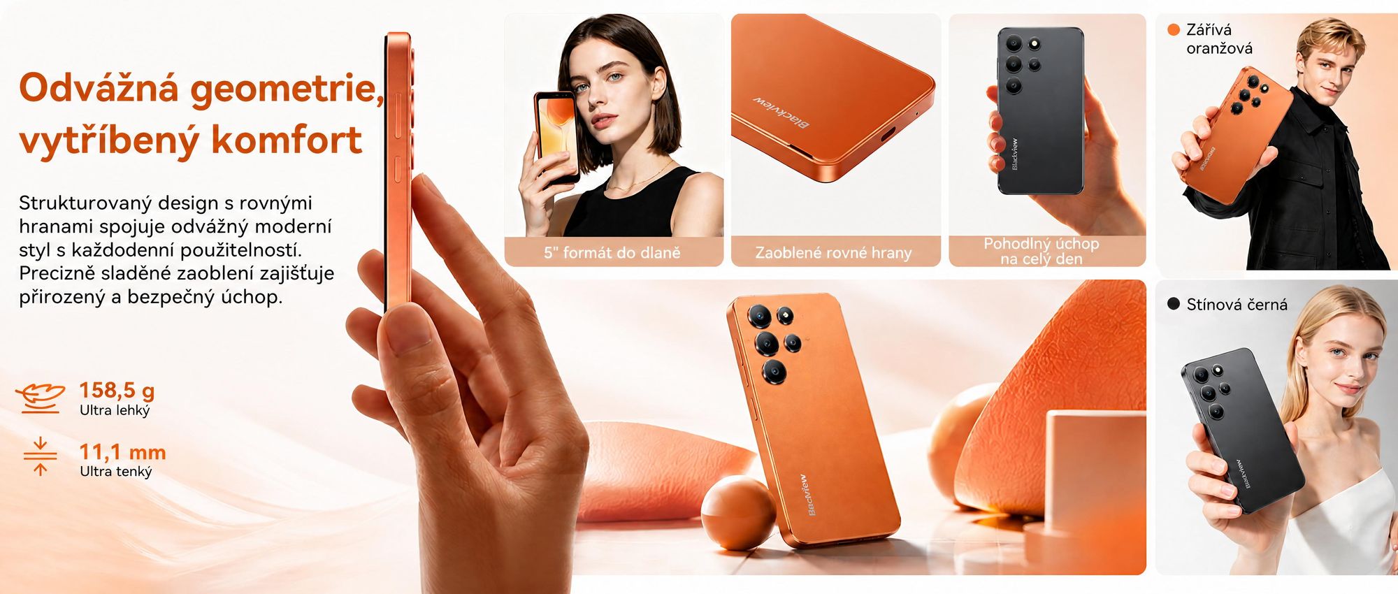 Blackview OSCAL Tiger 12 Android mobilní telefon bez smlouvy, 6,78" smartphone 8GB+128GB (rozšiřitelný), 64MP fotoaparát/5000 mAh/4G dual SIM/otisk prstu, šedý
