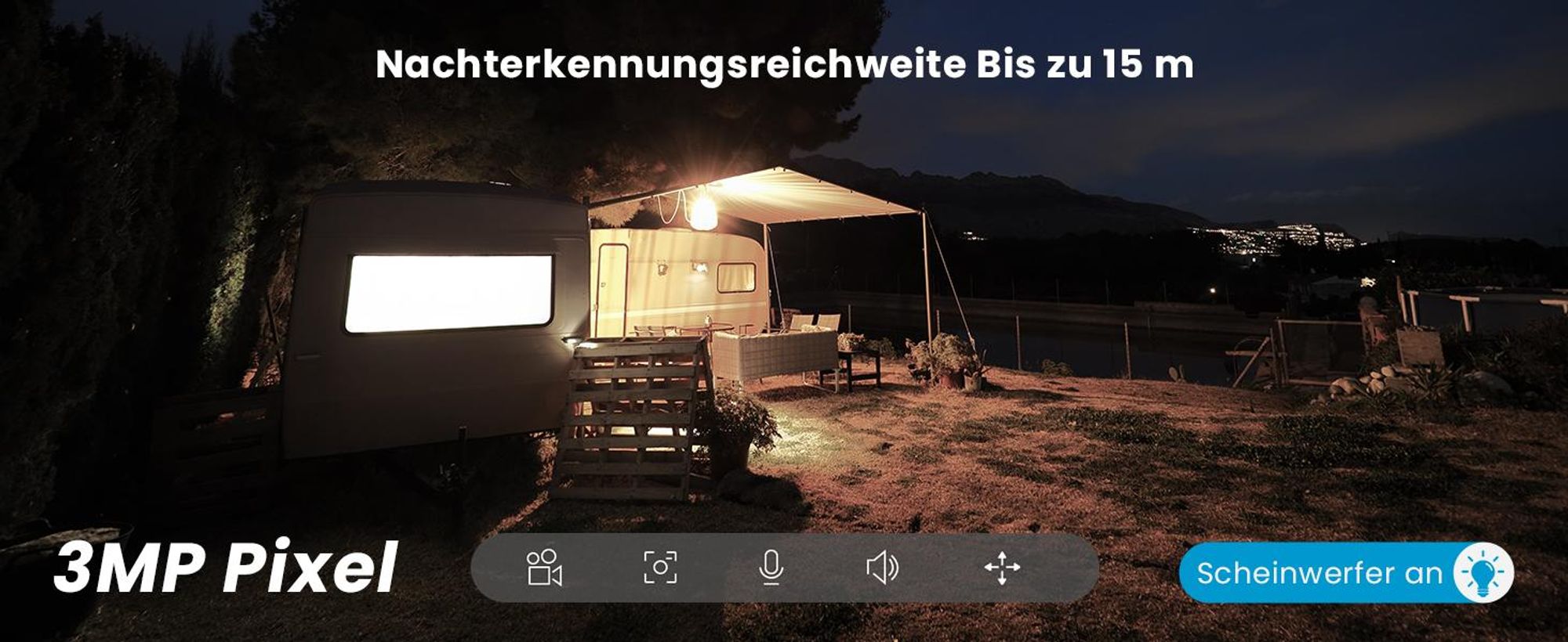 ieGeek 2K Solar Überwachungskamera Aussen Akku, Kamera Outdoor mit 360°-Überwachung