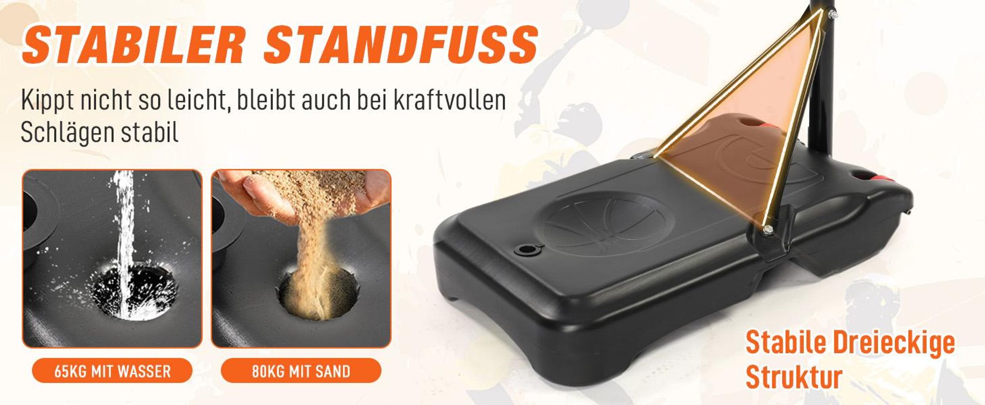 FCH Basketballständer 155-210cm höhenverstellbar，Basketballkorb mit Ständer，Tragbare Basketballanlage，für Kinder ，für Innen- und Außenbereich
