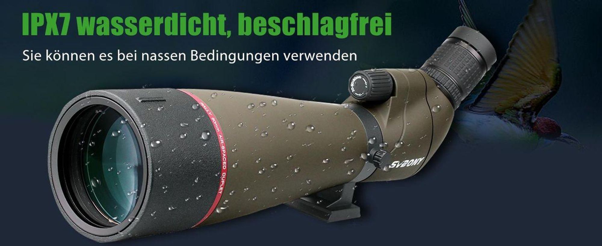 Svbony SV13 Spektiv 20-60x80, mit Tischstativ, Smartphone Adapter, HD Wasserdicht Porro Prisma Abgewinkelt Spektiv Spotting Scope für Vogelbeobachtung