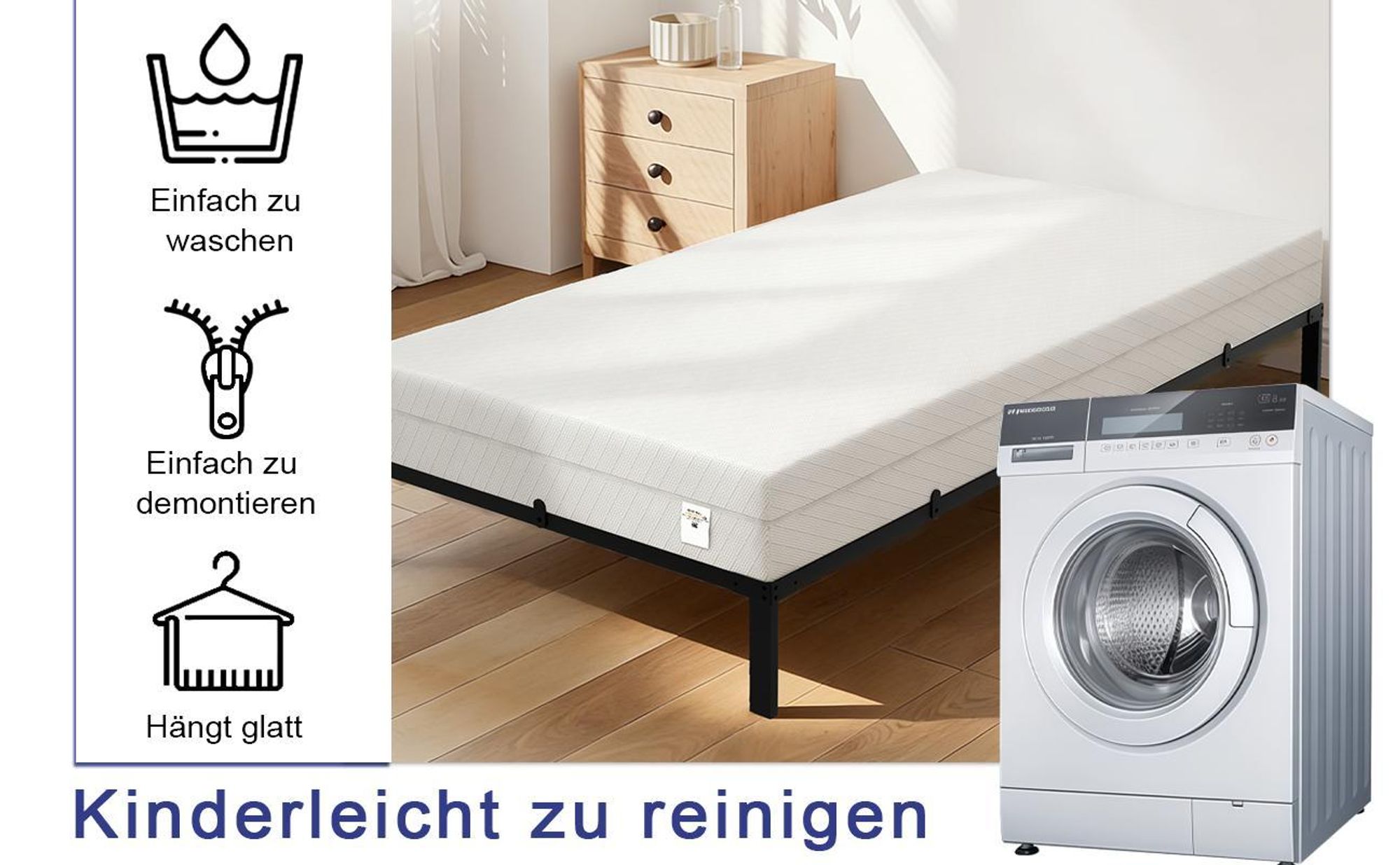 Komfortschaummatratze Wendematratze-90x200 cm/140x200 cm, Höhe 20 cm, 7 Zonen, Härtegrad 3, H3, Schaummatratze, Ergonomische Matratze