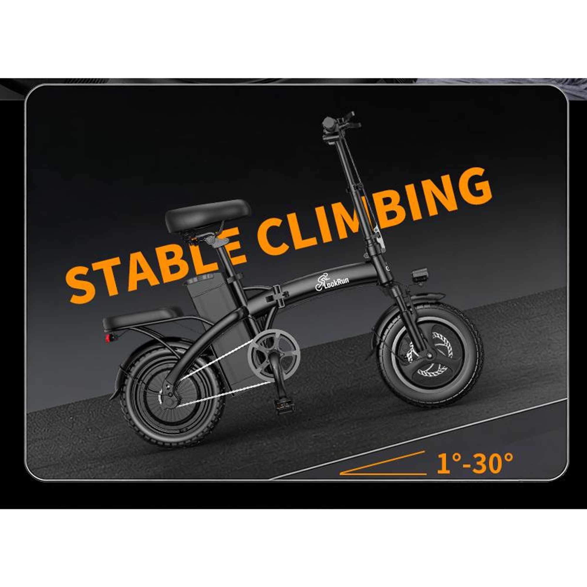 G11 klappbares 14‑Zoll‑Elektrofahrrad für Erwachsene, Doppelscheibenbremsen, bis 150 kg Traglast
