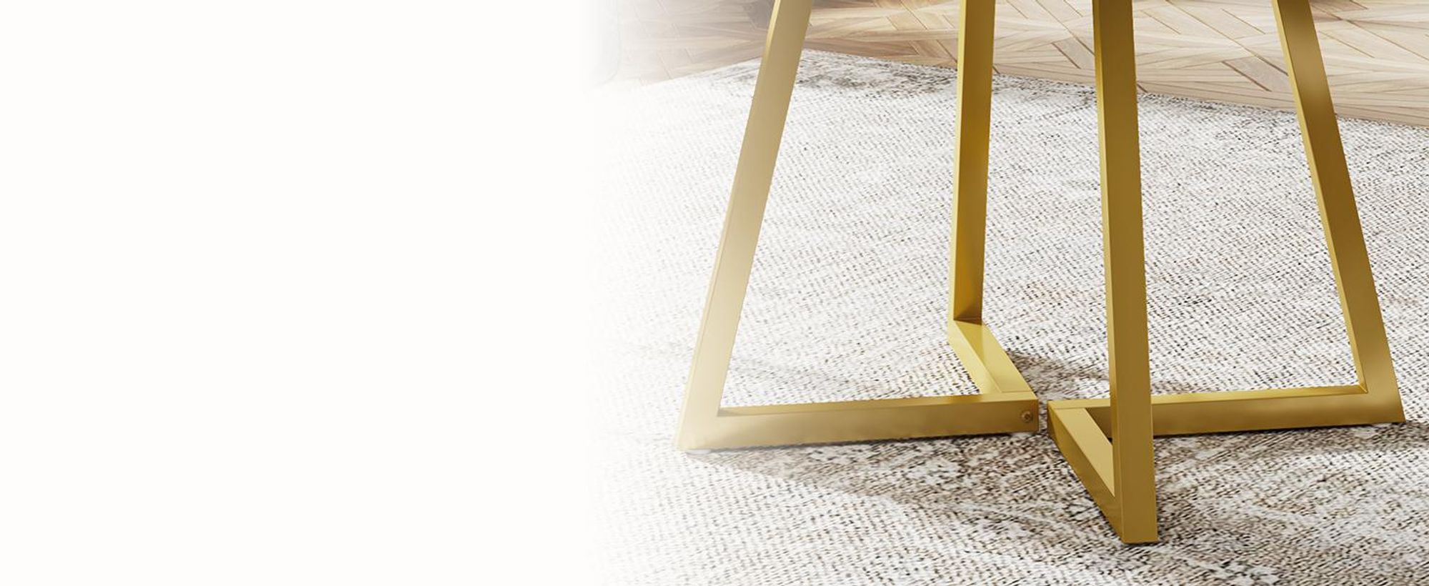 Tribesigns Esstisch, Esstisch klein, Küchentisch, Esszimmertisch, 80 x 80 cm, für 4 Personen, Metallfuß im Industriestil, in Gold und Weiß