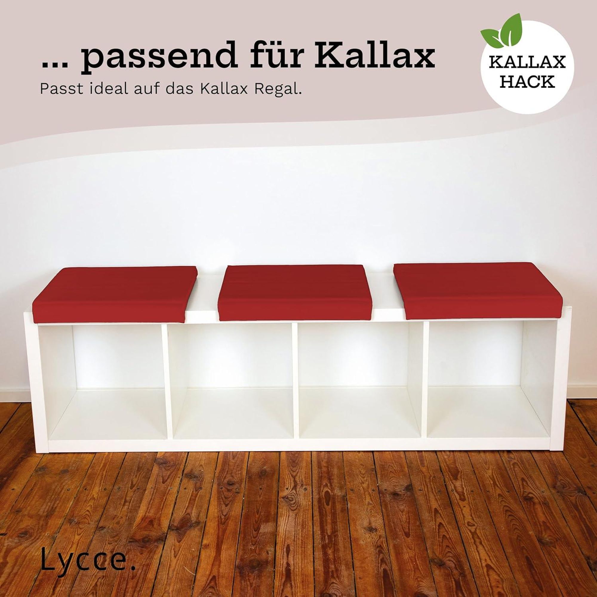 Klemmkissen Sitzkissen 1 Leiste 35cm Klemmtiefe Kunstleder verschiedenen Farben ca. B 40cm x T 35cm / 38cm x H 6cm, Farbe:rot