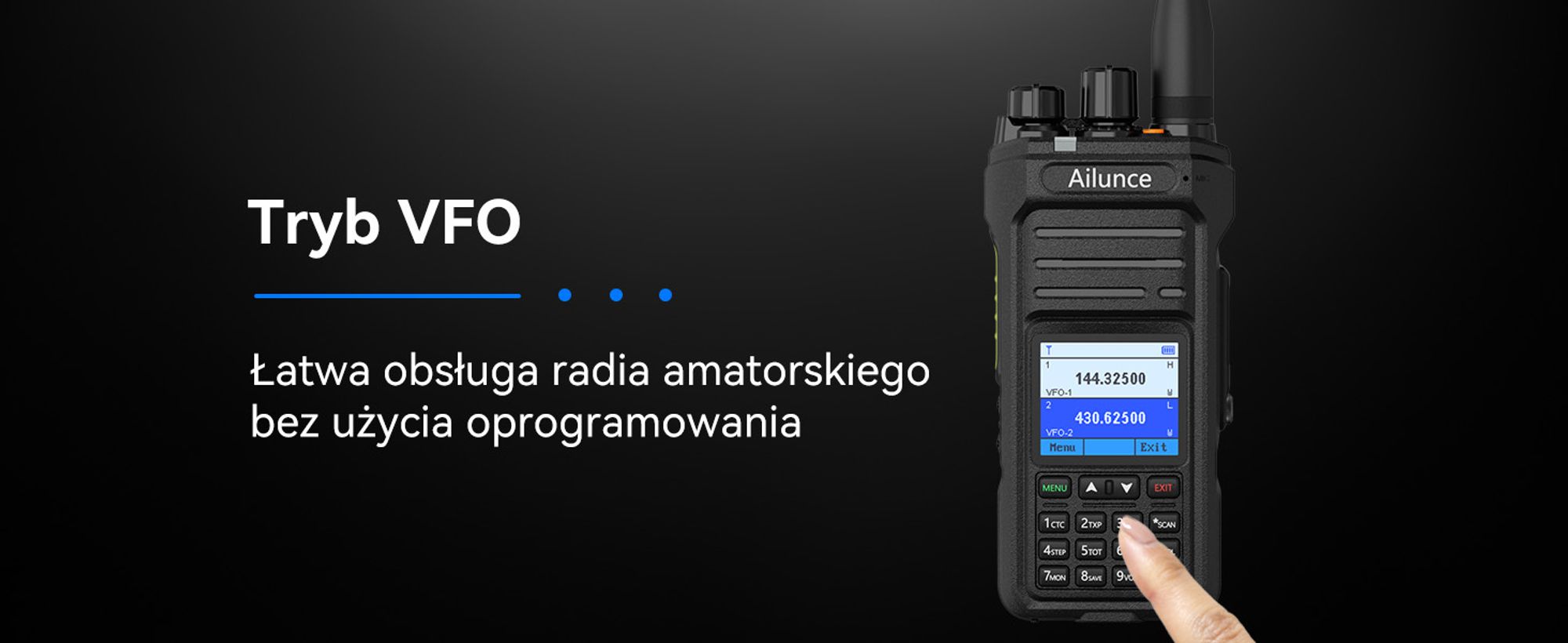 Radiotelefon Retevis Ailunce HA1UV, wodoodporne IP67, 2800 mAh, z funkcją repeatera, walkie talkie o dużym zasięgu do wędrówek na świeżym powietrzu