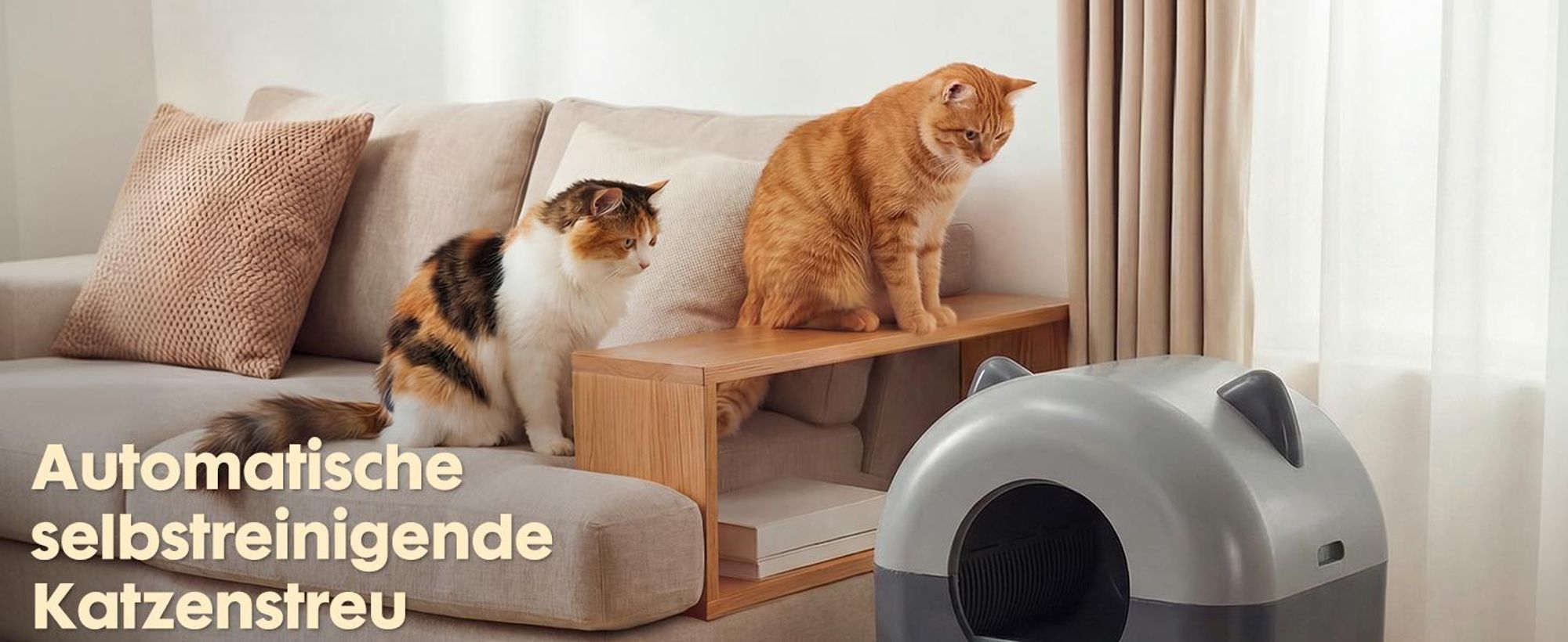 GTPLAYER Katzenklo Selbstreinigend, 66L Automatisches Katzenklo Mit App-Steuerung & Infrarotsensor, Anti-Einklemmung, Elektrisches Katzenkloes Grau