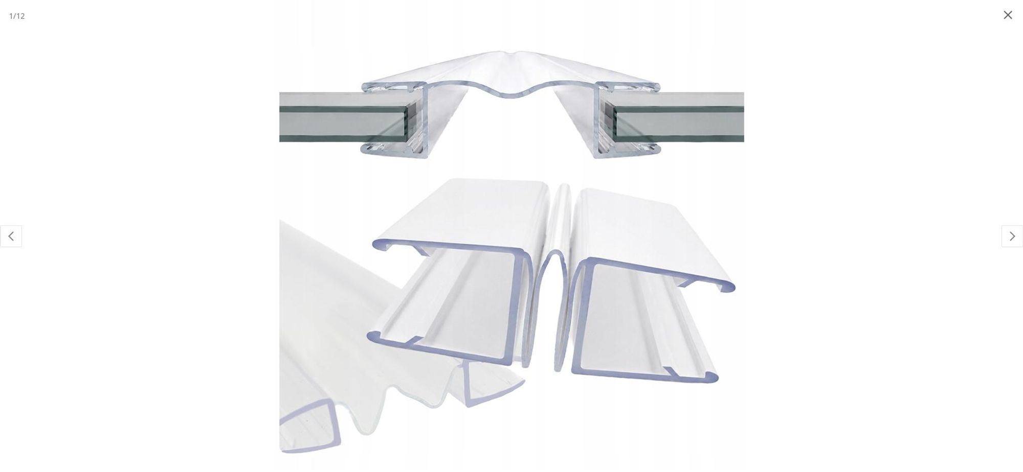 Transparente Aquaparts Duschdichtung US-07, 200 cm lang, für 5–6 mm starkes Glas, Verbindungsprofil.