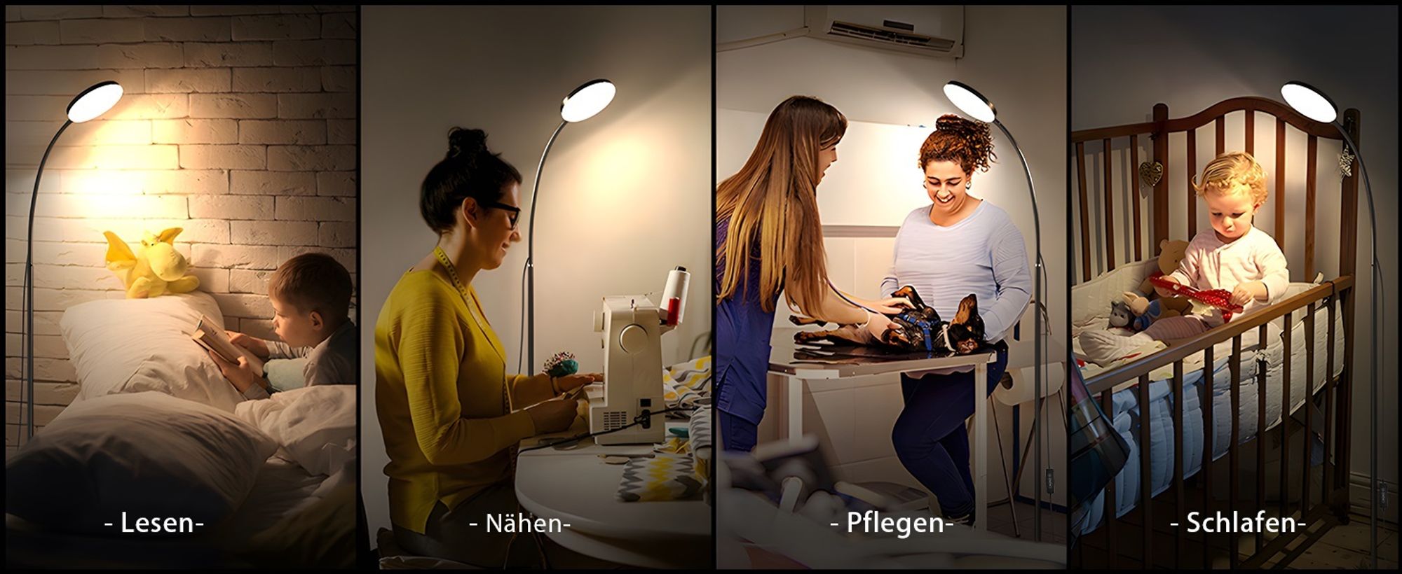 LED Stehlampe Dimmbar 3 Farbtemperaturen Stehleuchte Einstellbare Schwanenhals Leselampe mit Fernbedienung für Schlafzimmer Wohnzimmer Büro